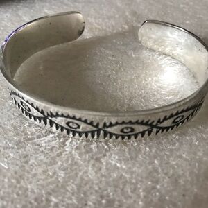 Silver Patterned Cuff Bracelet